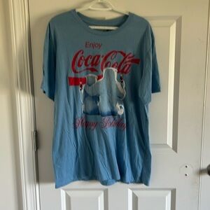 Coca Cola Size XL Blue Merry Christmas Tshirt